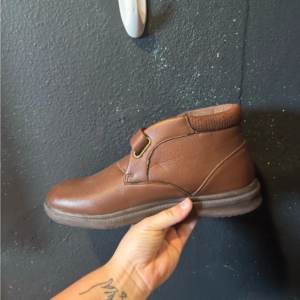 Men's Totes Brown Leather Chukka Boots with Strap